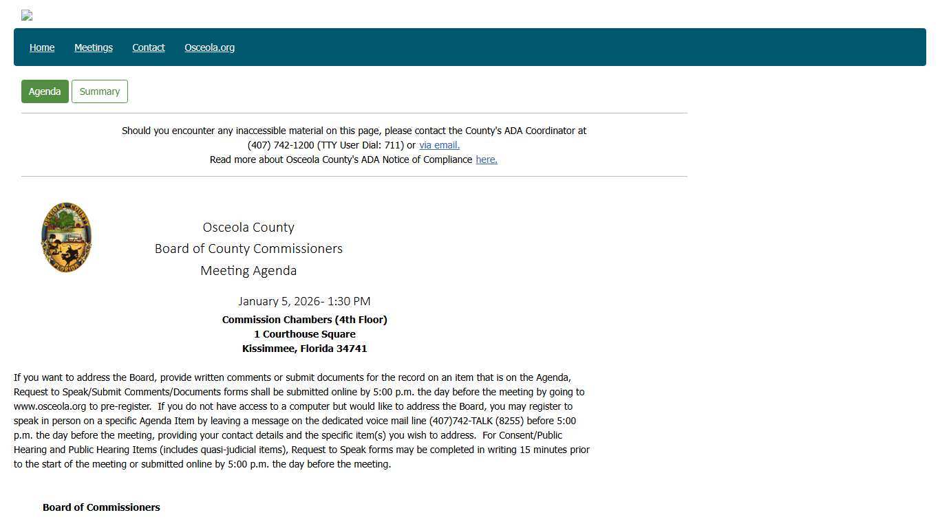 Board of Commissioners - 1/5/2026 1:30:00 PM - OnBase Agenda Online